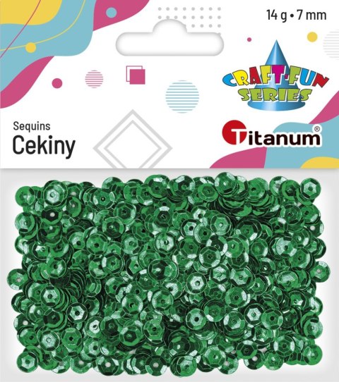 Cekiny Craft-Fun Series okrągłe 7mm zielone 14g Titanum (260078) Cekiny Craft-Fun Series okrągłe 7mm zielone 14g Titanum (260078)