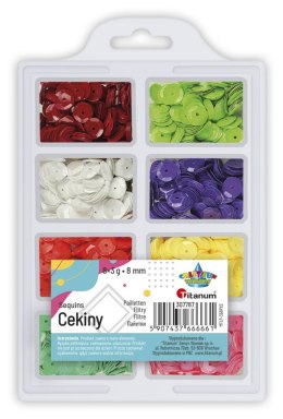 Cekiny Craft-Fun Series okrągłe 8 kolorów mix 3g Titanum (3G8PX2)