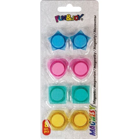 Magnes Mix kształtów mix śr. 28mm Fun&Joy 8 sztuk Magnes Mix kształtów mix śr. 28mm Fun&Joy 8 sztuk