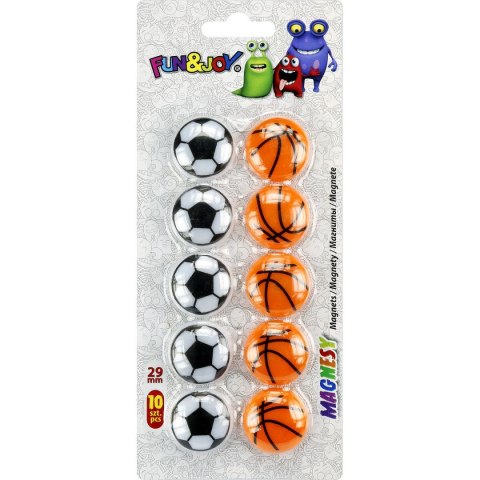 Magnes okrągły piłki mix śr. 29mm Titanum (T-025049) 10 sztuk Magnes okrągły piłki mix śr. 29mm Titanum (T-025049) 10 sztuk