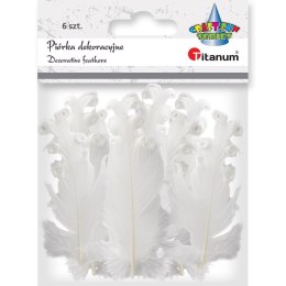 Piórka Craft-Fun Series biały 6 szt Titanum