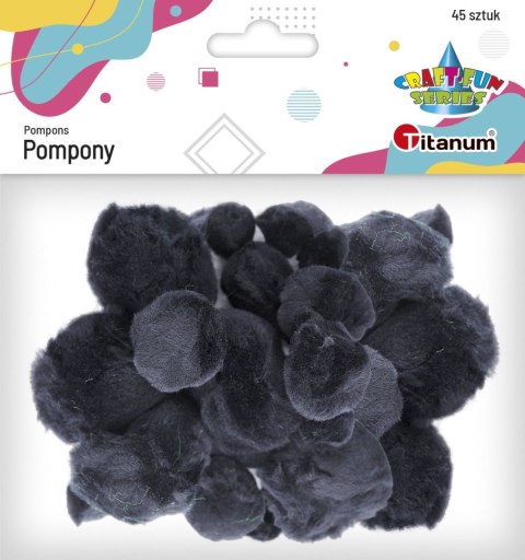 Pompony Craft-Fun Series czarne 45 szt Titanum (16073B) Pompony Craft-Fun Series czarne 45 szt Titanum (16073B)