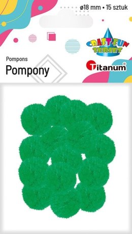 Pompony Craft-Fun Series zielone 15 szt Titanum (352535)