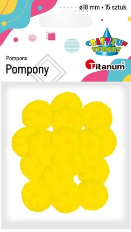 Pompony Craft-Fun Series żółte 15 szt Titanum