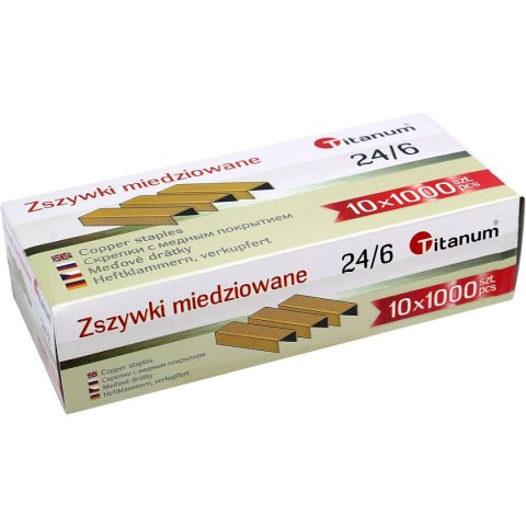 Zszywki 24/6 miedziowane 24/6 1000 szt Titanum Zszywki 24/6 miedziowane 24/6 1000 szt Titanum