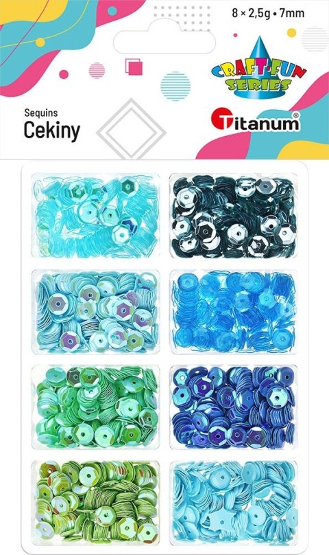 Cekiny Craft-Fun Series 8 kolorów zielone 2,5g Titanum (3G8P) Cekiny Craft-Fun Series 8 kolorów zielone 2,5g Titanum (3G8P)