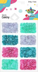 Cekiny Craft-Fun Series okrągłe zestaw 4 kolorów mix 24g Titanum (BR230009)