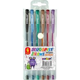 Długopis żelowy metaliczny mix 0,7mm Fun&Joy (FJ-G06M)