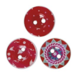 Guziki Craft-Fun Series plastikowe okrągłe 15mm czerwony 30 szt Titanum (191086)