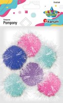 Pompony Craft-Fun Series Brokatowane mix 6 szt Titanum (20TH1020-19)