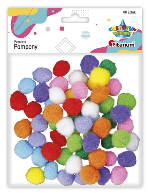 Pompony Craft-Fun Series Pastelowe poliestrowe mix 60 szt Titanum (20TH1020-13)