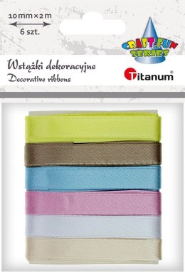 Wstążka Craft-Fun Series 2324015-A 6 kolorów 10x2 [mm x m] mix Titanum (1cmx2m)