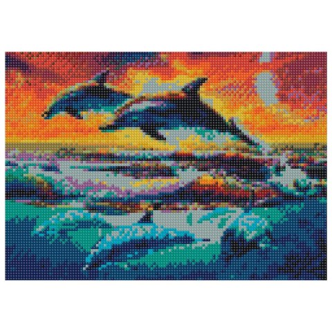 Zestaw kreatywny Diamentowa mozaika 30x40cm Delfiny Flamingo Line (TSGK77665) Zestaw kreatywny Diamentowa mozaika 30x40cm Delfiny Flamingo Line (TSGK77665)