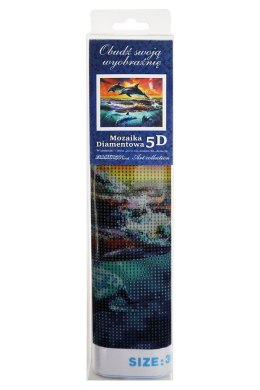 Zestaw kreatywny Diamentowa mozaika 30x40cm Delfiny Flamingo Line (TSGK77665)