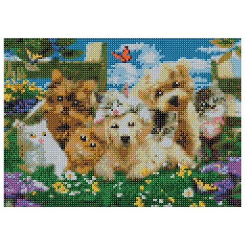 Zestaw kreatywny Diamentowa mozaika 30x40cm Psy i koty Flamingo Line (TBS01371-02(22)) Zestaw kreatywny Diamentowa mozaika 30x40cm Psy i koty Flamingo Line (TBS01371-02(22))