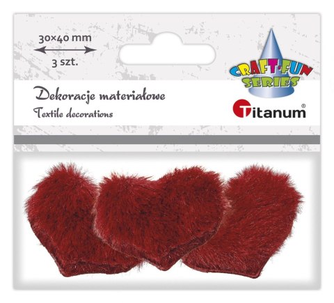 Ozdoba materiałowa Craft-Fun Series serca futerkowe Titanum (231006)