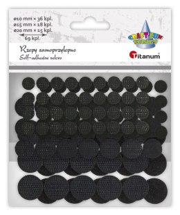 Rzepy Craft-Fun Series samoprzylepne czarne 3 rozmiary 69 szt Titanum (5903714546008)
