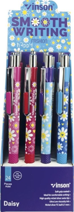 Długopis olejowy daisy 206 niebieski 0,7mm Vinson