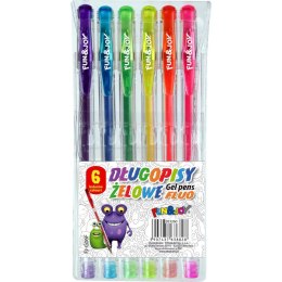 Długopis żelowy fluorescencyjny mix 0,8mm Fun&Joy (FJ-G06F)