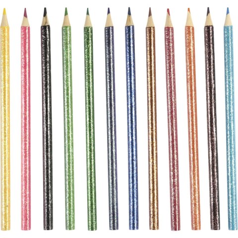 Kredki ołówkowe BROKATOWE okrągłe 12 kol. 12 kol. Fun&Joy Kredki ołówkowe BROKATOWE okrągłe 12 kol. 12 kol. Fun&Joy
