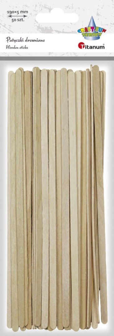 Ozdoba drewniana Craft-Fun Series Patyczki naturalne 5x190mm Titanum (21WL001) Ozdoba drewniana Craft-Fun Series Patyczki naturalne 5x190mm Titanum (21WL001)