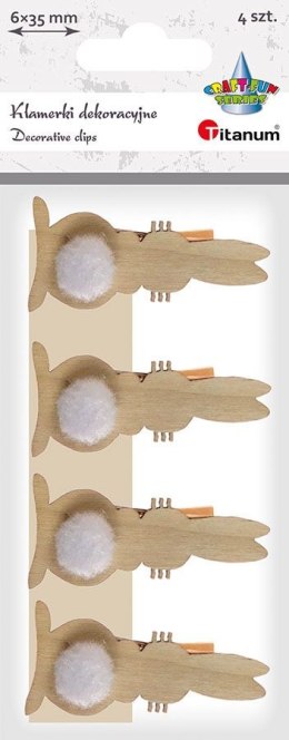 Ozdoba drewniana Craft-Fun Series klamerki króliczki Titanum (22BR0831-4)