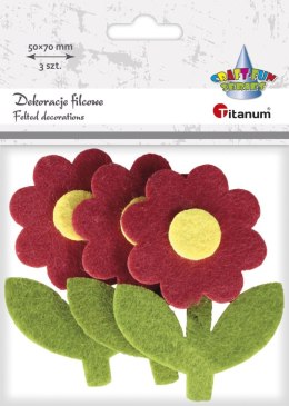 Ozdoba filcowa Craft-Fun Series kwiatki z łodygą Titanum (EA081)