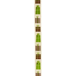 Wstążka Craft-Fun Series Xmas nadruk prezenty 15x3 [mm x m] ecru Titanum (363074)