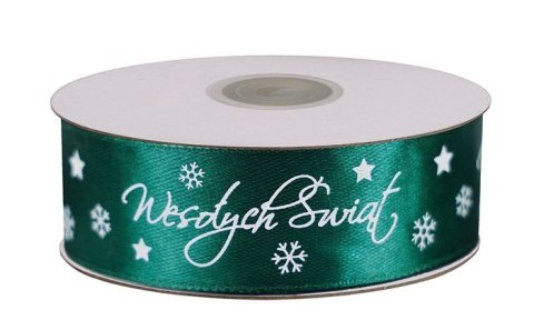Wstążka Craft-Fun Series satynowa satynowa z nadrukiem Wesołych Świąt 25 zielony ciemny Titanum (25/25YGREEN) Wstążka Craft-Fun Series satynowa satynowa z nadrukiem Wesołych Świąt 25 zielony ciemny Titanum (25/25YGREEN)