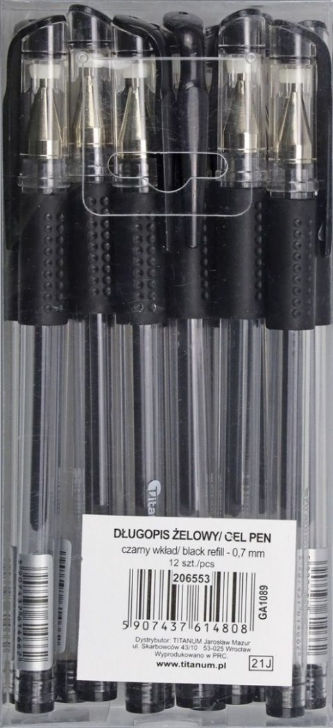 Długopis GA1030 czarny 0,7mm Titanum (GA108900-AC)