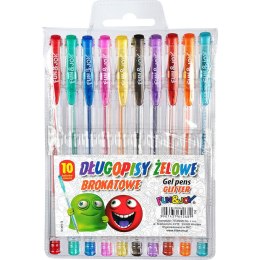 Długopis żelowy brokatowy 10 kolorów mix 1,0mm Fun&Joy (FJ-MR10)