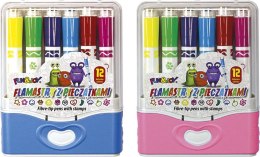 Flamaster okrągłe z pieczątkami 12 kol. Fun&Joy (FJGCP20501-12)