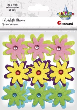 Naklejka (nalepka) Craft-Fun Series kwiatki z kryształkiem Titanum (DF009C)
