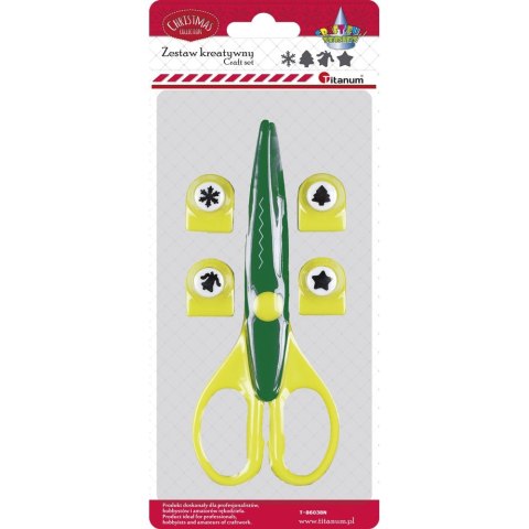 Nożyczki Craft-Fun Series Boże Narodzenie nożyczki i dziurkacze kreatywne 16,5cm Titanum (340302) Nożyczki Craft-Fun Series Boże Narodzenie nożyczki i dziurkacze kreatywne 16,5cm Titanum (340302)