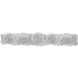 Ozdoba materiałowa Craft-Fun Series materiałowe róże na tiulowej tasiemce Titanum (D23)