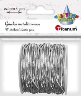 Sznurek Craft-Fun Series gumka srebrna 9m Titanum