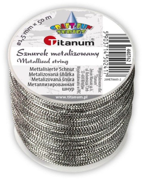 Sznurek Craft-Fun Series srebrny 50m Titanum (20HET0605-) Sznurek Craft-Fun Series srebrny 50m Titanum (20HET0605-)
