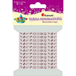 Taśma ozdobna Craft-Fun Series z kryształkami 4x1,5 [mm x m] różowa jasna Titanum (0,4x150cm)