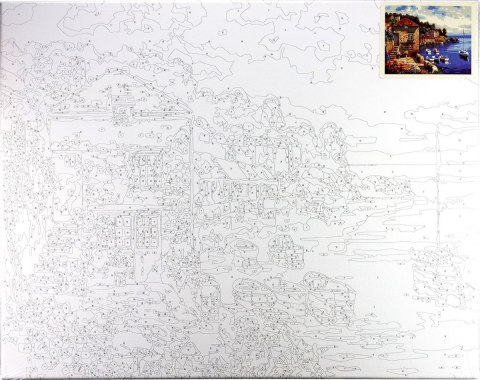 Zestaw kreatywny Malowanie po numerach 40x50cm Kamienny taras nad Morzem Śródziemnym Flamingo Line (fys133) Zestaw kreatywny Malowanie po numerach 40x50cm Kamienny taras nad Morzem Śródziemnym Flamingo Line (fys133)