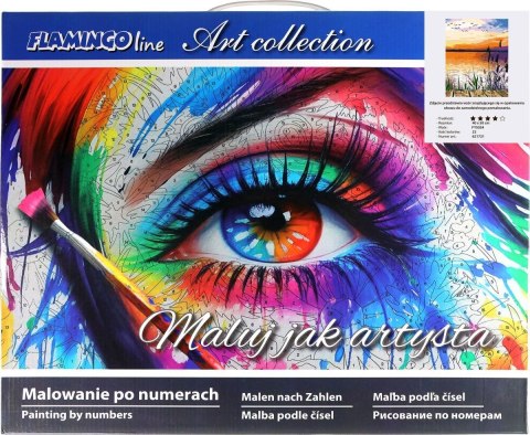 Zestaw kreatywny Malowanie po numerach 40x50cm Zachód słońca nad jeziorem Flamingo Line (fsy024) Zestaw kreatywny Malowanie po numerach 40x50cm Zachód słońca nad jeziorem Flamingo Line (fsy024)