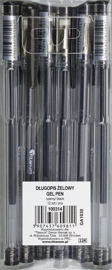 Długopis GA1030 czarny 0,7mm Titanum (GA1030)