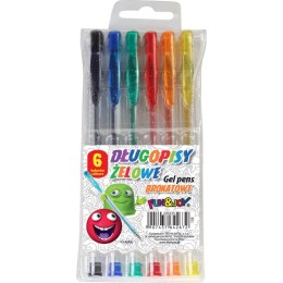 Długopis żelowy brokatowy 6 kolorów mix 1,0mm Fun&Joy (FJ-MR6)