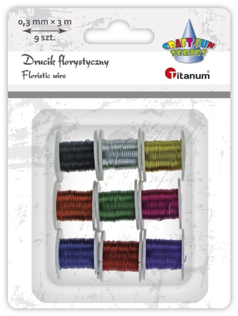 Drucik Craft-Fun Series florystyczny 9szt/0,3mmx3m kolor: mix metalizowany 300mm 3 m Titanum Drucik Craft-Fun Series florystyczny 9szt/0,3mmx3m kolor: mix metalizowany 300mm 3 m Titanum