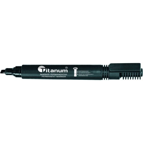 Marker permanentny czarny 1,0-4,2mm ścięta końcówka Titanum (PY1026-02) Marker permanentny czarny 1,0-4,2mm ścięta końcówka Titanum (PY1026-02)