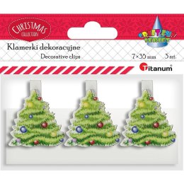 Ozdoba drewniana Craft-Fun Series klamerki XMAS choinki Titanum (AQE19118-4)