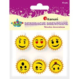Ozdoba drewniana Craft-Fun Series klamerki emotikony Titanum (C510)