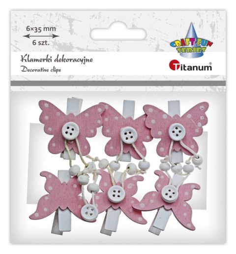 Ozdoba drewniana Craft-Fun Series klamerki z motylami Titanum (19AQE0701) Ozdoba drewniana Craft-Fun Series klamerki z motylami Titanum (19AQE0701)