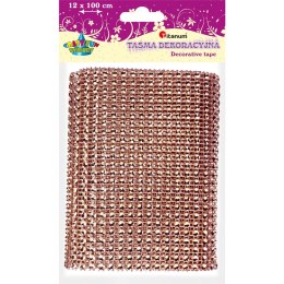 Taśma ozdobna Craft-Fun Series z kryształkami 120x1 [mm x m] różowa Titanum (PJ660)