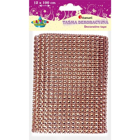 Taśma ozdobna Craft-Fun Series z kryształkami 120x1 [mm x m] różowa Titanum (PJ660)