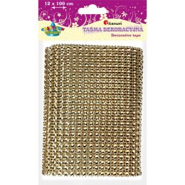 Taśma ozdobna Craft-Fun Series z kryształkami 120x1 [mm x m] złota Titanum (363478)